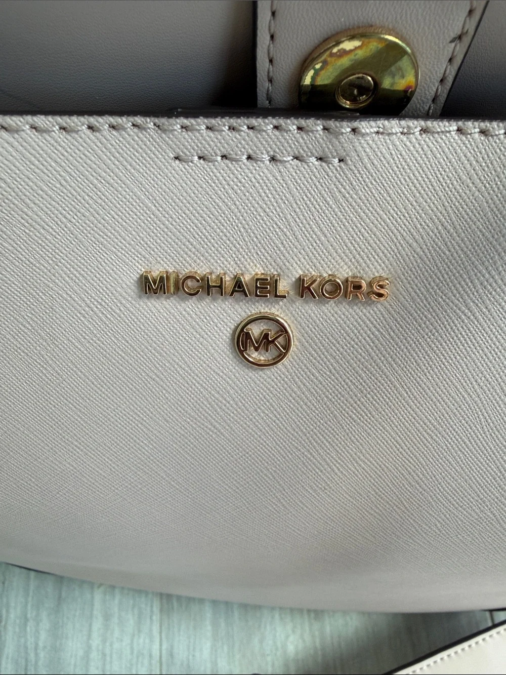 Michael Kors Pale Pink Saffiano Tote with Removable Pouch